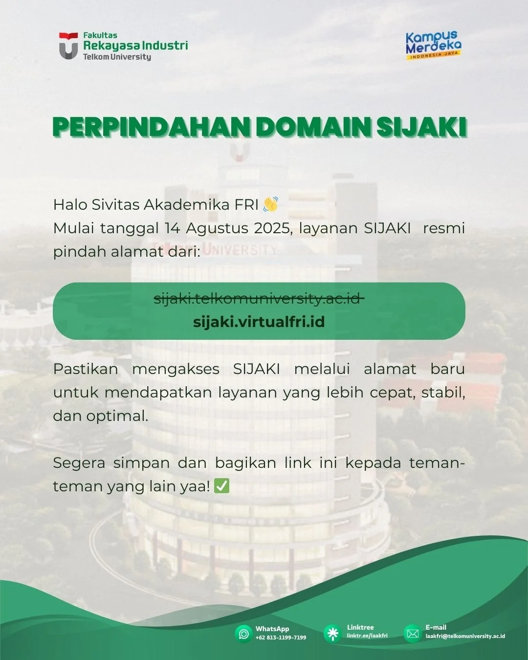 Perpindahan Domain Website SIJAKI